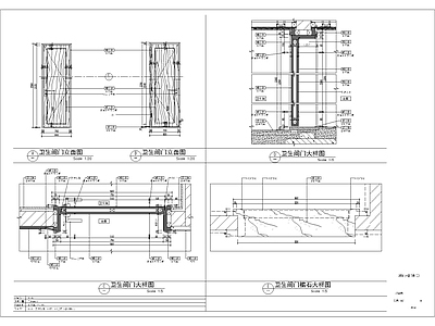 现代门节点 木门详图 施工图