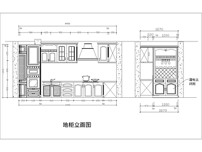 美式综合家具图库 动态图块 美式经典酒柜酒柜 施工图