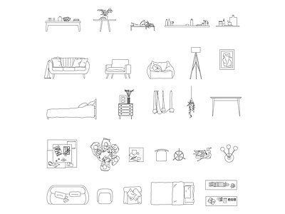 综合家具图库 家具图库 施工图