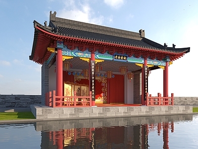 中式其他公共建筑 中式古戏台 戏台