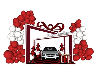 现代汽车4S店 汽车交付展台 汽车展台 汽车交付仪式 汽车4s店