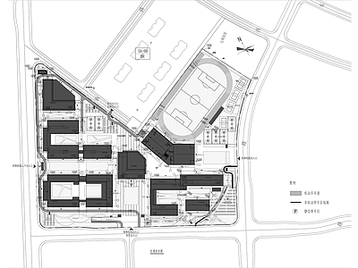 法式现代学校建筑 技工学校 迁建 施工图