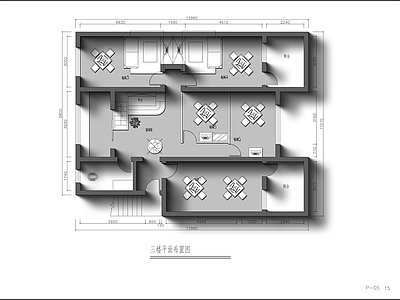 现代棋牌室 150㎡麻将馆 施工图