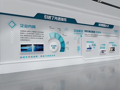 现代企业展厅 企业文化墙 主题形象展示墙 文化宣传墙