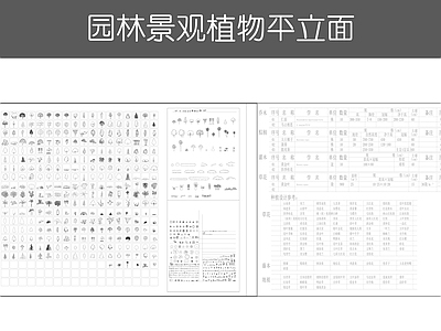 现代植物配置图库 景观植物平立面 施工图
