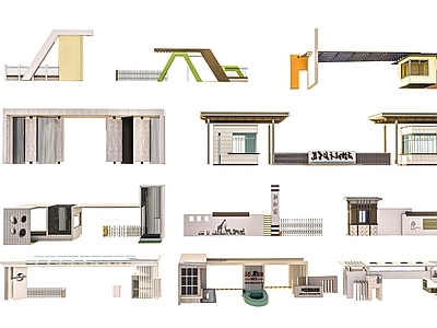 现代其他文体建筑 入户大门 小区学校大门 景区入户大门 园区入户大门 工厂厂区大门