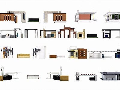 现代其他住宅外观 入户大门 小区学校大门 园区入户大门 工厂厂区大门 景区入户大门
