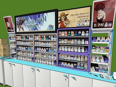 展柜 玻璃柜 便利店柜子 烟柜 收银柜