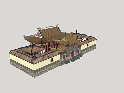 中式寺庙建筑 古建筑 寺庙