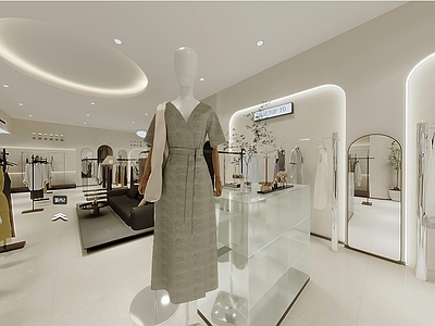 现代服装店 服装店 高级时尚服装店 奶油风服装店 极简服装店 女装店