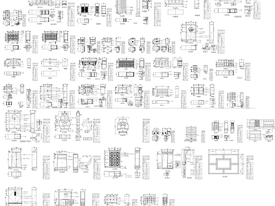 新中式综合家具图库 新中式家具 施工图