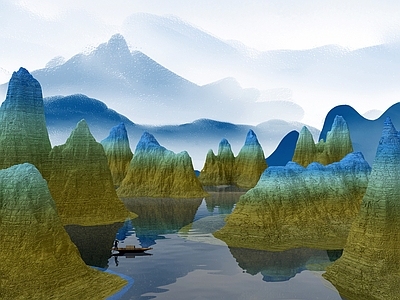 新中式其他景观 国风山水 国潮景观