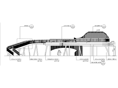 现代庭院 廊架会客异形廊架 钢结构 施工图