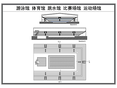 现代其他运动场地 游泳馆 体育馆 跳水场馆 比赛场馆 运动室内场馆 施工图 运动场地