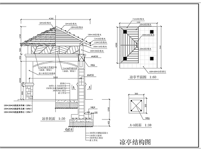 现代新中式亭子图库 凉亭 现代 亭子 四角亭 施工图