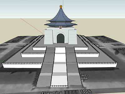 新中式现代古建筑 中正纪念堂 纪念堂建筑