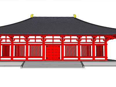 中式古建筑 佛光寺大殿 大殿建筑