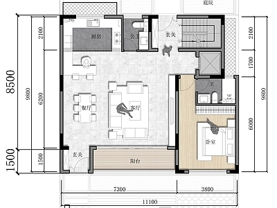 现代住宅楼建筑 联排别墅 挑空赠送 施工图