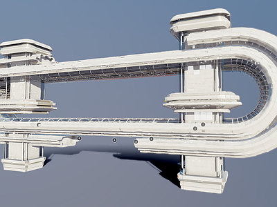 现代艺术风格建筑 科幻结构 科幻星空基地 未来建筑 太空基地 航天楼