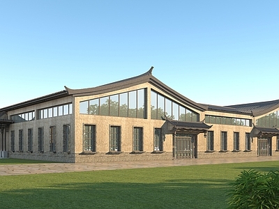 现代艺术风格建筑 传统中式四合院