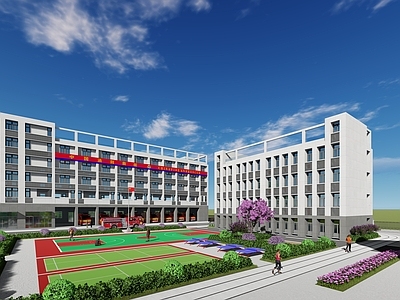 现代办公景观 消防站 消防站园区