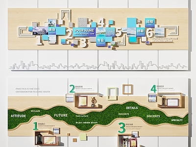 现代挂件 现代文化墙 公司历程 展示墙