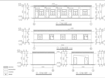 现代办公楼建筑 4层服务用房 配套房 施工图