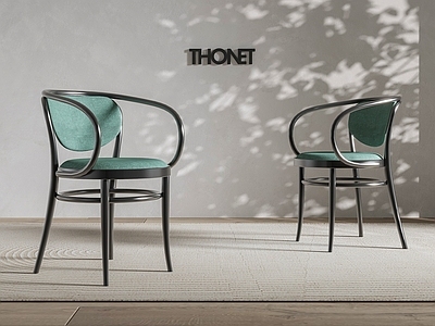 中古新中式餐椅 thonet 圈椅 单椅