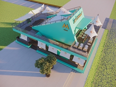 现代其他商业建筑 商业建筑 街边商铺 咖啡店
