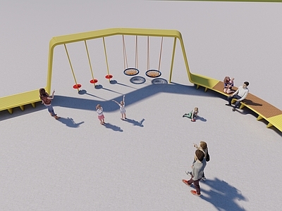 现代儿童游乐区 公园休闲秋千坐凳 公园景观坐凳 公园秋千