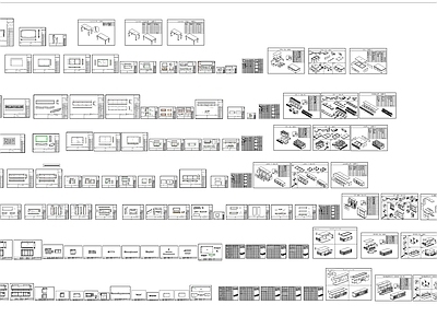 现代综合家具图库 客厅家具 施工图