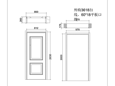 欧式门 会所门 施工图