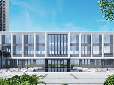 现代艺术风格建筑 现代售楼部外观