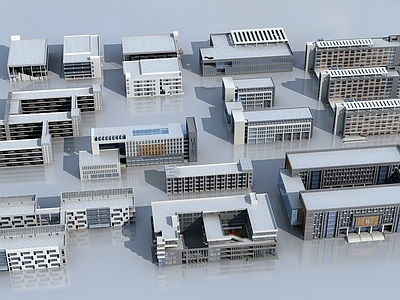 现代艺术风格建筑 现代建筑外观 教学楼 食堂