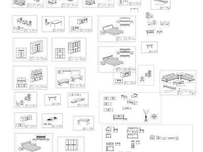 新中式综合家具图库 汉文化家具 施工图
