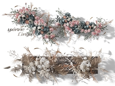 现代直播间 现代花艺 花卉 花艺墙