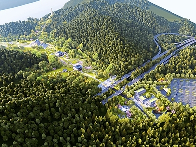 现代景观公园 山体公园陵园景观 墓园公园景观 停车场营地公园
