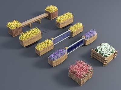 花箱 隔离带花箱 户外花箱 实木花箱 移动花箱 隔离花箱