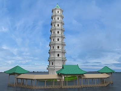 中式古建 中式 传统建筑 文化建筑 历史建筑 塔楼 廊架 古建