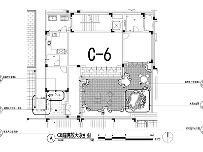 新中式庭院 别墅景观平面图 私家花园庭院 植物种植配置图 给排水图 灯光点位图 施工图