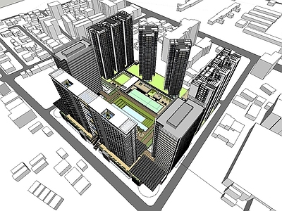 现代小区建筑 住宅xiaoq