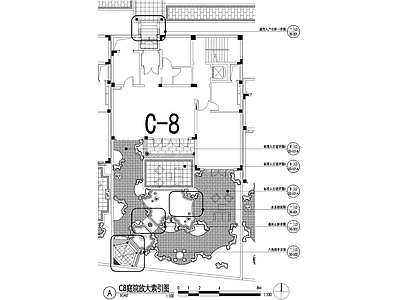 新中式庭院 别墅景观平面图 私家花园庭院 植物种植配置图 给排水图 灯光点位图 施工图