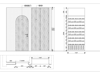 现代柜子 整装定制鞋柜 柜子立面图 施工图