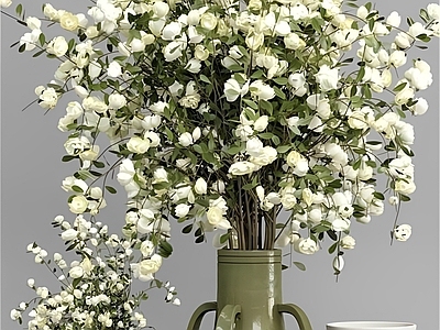 现代麻将桌 花盆植物花束
