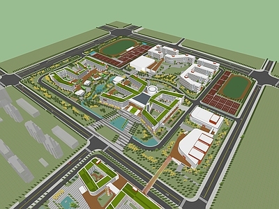 现代学校建筑 教学楼学校