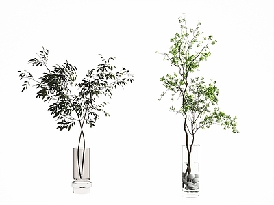 现代直播间 现代植物花瓶摆件 现代植物装饰摆件 现代植物树枝摆件
