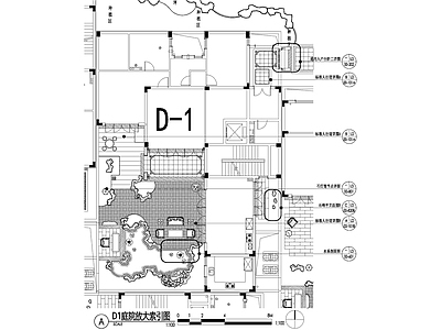 新中式庭院 别墅景观平面图 私家花园庭院 植物种植配置图 给排水图 灯光点位图 施工图