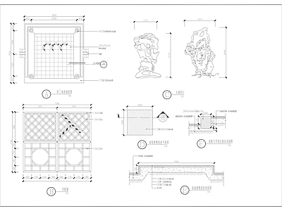 现代亭子 廊亭 四角亭 凉亭 木亭 混凝土亭 施工图