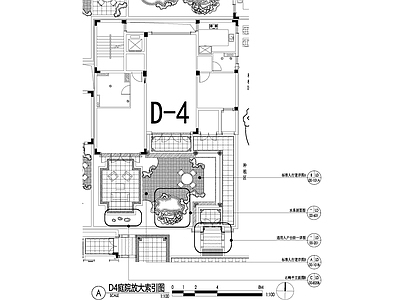 新中式庭院 别墅景观平面图 私家花园庭院 植物种植配置图 给排水图 灯光点位图 施工图