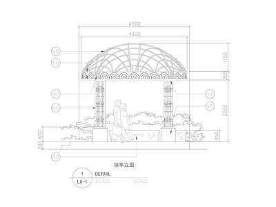 现代法式亭子 圆亭 廊亭 凉亭 木亭 景观亭 施工图